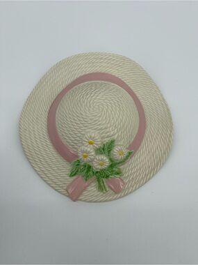 Vintage Burwood Straw Hat Wall Hanging
